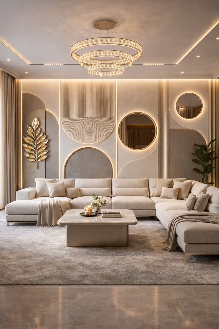 Complete living room interior by Home Life Interiors in Noida NCR