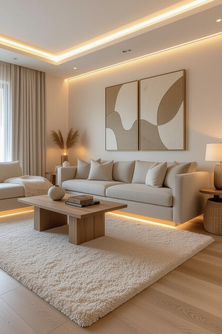 Modern living room interior design project in Noida
